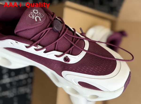 Loewe Cloudsolo Sneaker in Burgundy and Eggshell Recycled Polyester Replica