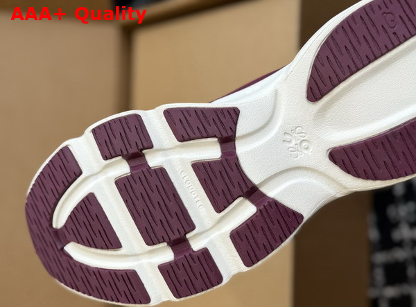 Loewe Cloudsolo Sneaker in Burgundy and Eggshell Recycled Polyester Replica