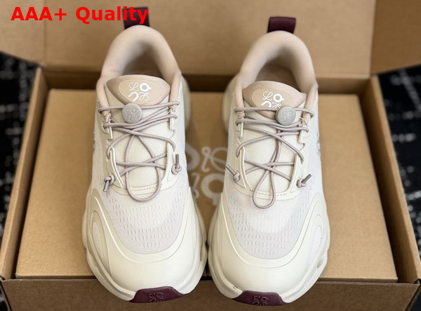 Loewe Cloudsolo Sneaker in Sand and Burgundy Recycled Polyester Replica