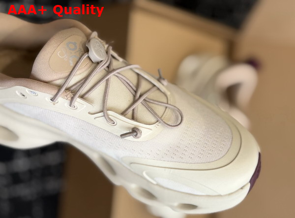 Loewe Cloudsolo Sneaker in Sand and Burgundy Recycled Polyester Replica