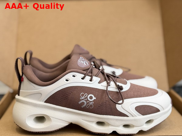 Loewe Cloudsolo Sneaker in Taupe and Eggshell Recycled Polyester Replica