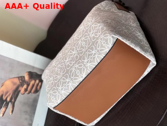 Loewe Cubi Bag in Anagram Jacquard and Calfskin Ecru Tan Replica