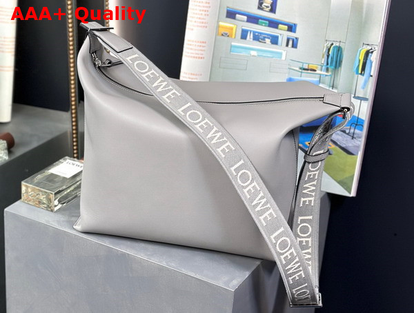 Loewe Cubi Crossbody Bag in Asphalt Grey Supple Smooth Calfskin and Jacquard Replica