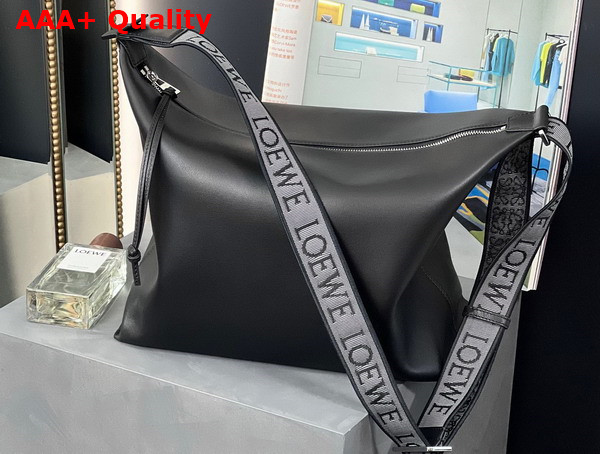 Loewe Cubi Crossbody Bag in Black Supple Smooth Calfskin and Jacquard Replica