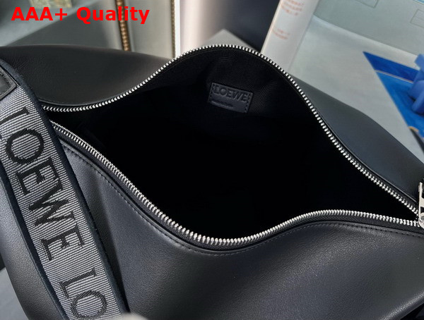 Loewe Cubi Crossbody Bag in Black Supple Smooth Calfskin and Jacquard Replica