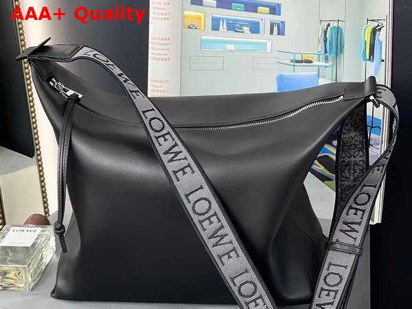 Loewe Cubi Crossbody Bag in Black Supple Smooth Calfskin and Jacquard Replica