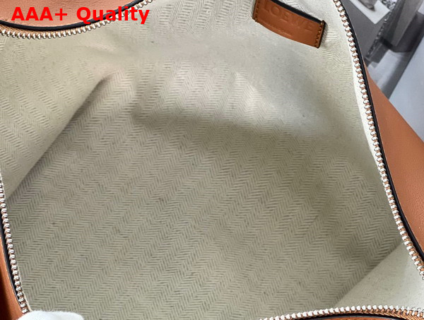 Loewe Cubi Crossbody Bag in Tan Supple Smooth Calfskin and Jacquard Replica