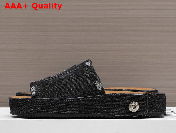 Loewe Deconstructed Slide in Black Denim Replica