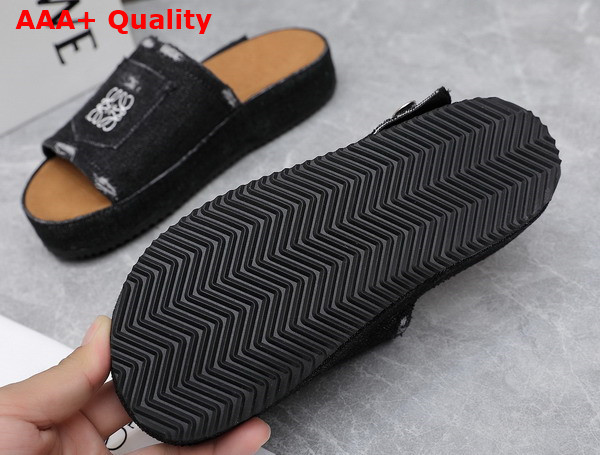Loewe Deconstructed Slide in Black Denim Replica