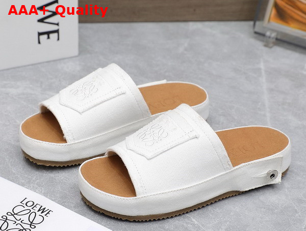 Loewe Deconstructed Slide in White Denim Replica