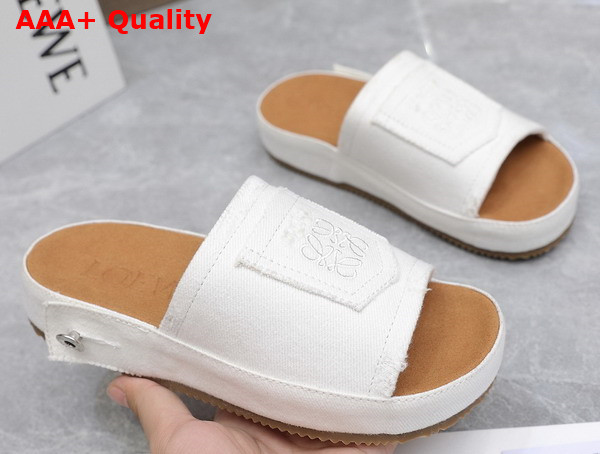Loewe Deconstructed Slide in White Denim Replica