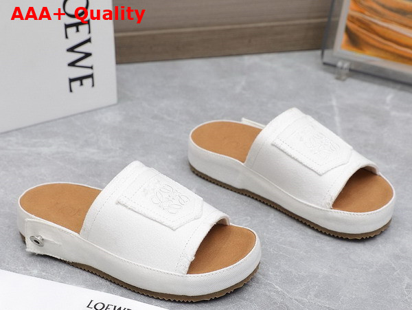 Loewe Deconstructed Slide in White Denim Replica