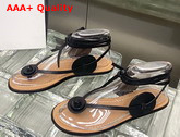 Loewe Disc Sandal in Black Calfskin Replica