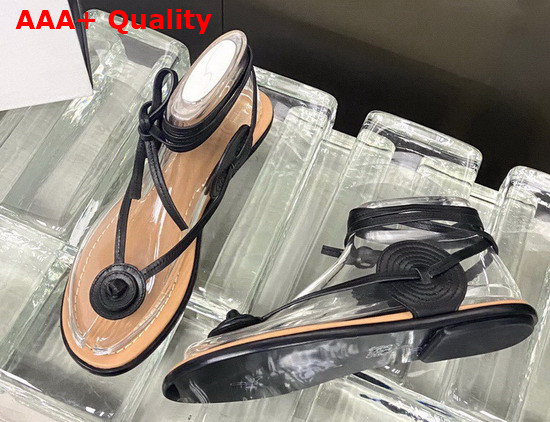 Loewe Disc Sandal in Black Calfskin Replica