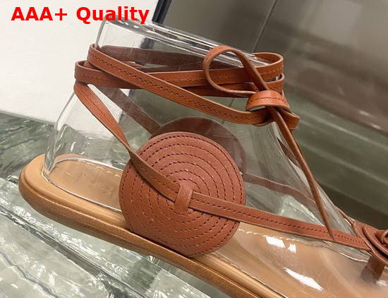 Loewe Disc Sandal in Brown Calfskin Replica