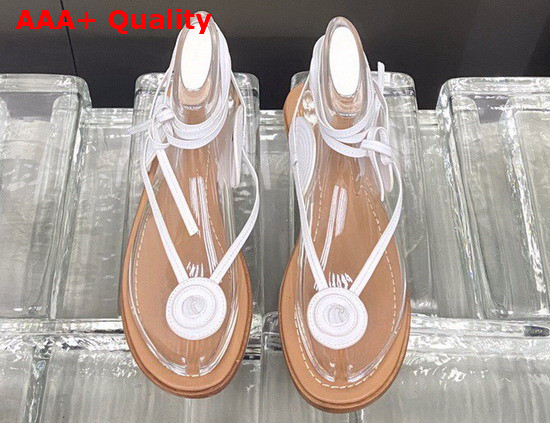 Loewe Disc Sandal in White Calfskin Replica