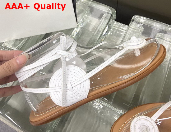 Loewe Disc Sandal in White Calfskin Replica