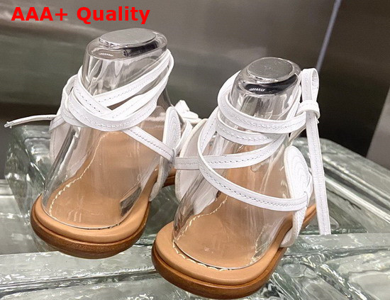 Loewe Disc Sandal in White Calfskin Replica
