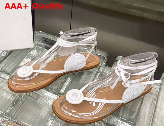 Loewe Disc Sandal in White Calfskin Replica