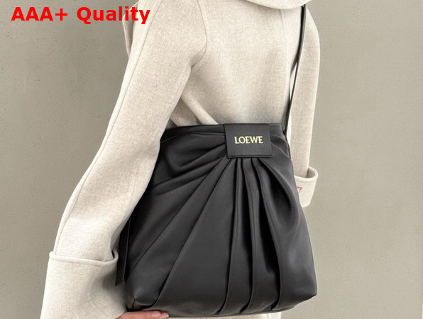 Loewe Draped Tote in Black Mellow Nappa Lambskin Replica