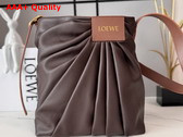 Loewe Draped Tote in Dark Chestnut Mellow Nappa Lambskin Replica