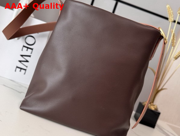 Loewe Draped Tote in Dark Chestnut Mellow Nappa Lambskin Replica