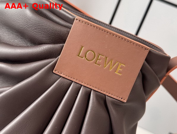 Loewe Draped Tote in Dark Chestnut Mellow Nappa Lambskin Replica