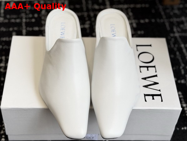 Loewe Emily Mule in Optic White Lambskin Replica