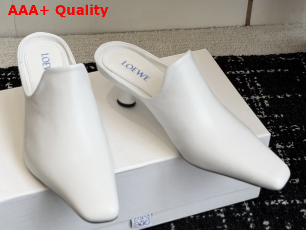Loewe Emily Mule in Optic White Lambskin Replica