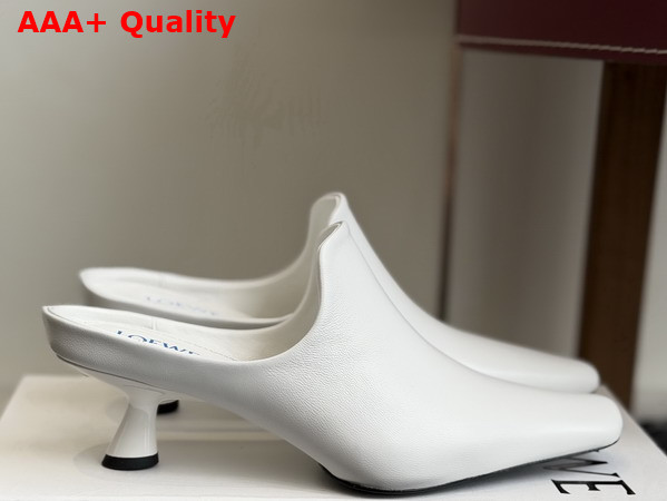 Loewe Emily Mule in Optic White Lambskin Replica