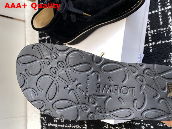 Loewe Faro Lace Up Boot in Black Suede Calfskin Replica