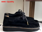 Loewe Faro Lace Up in Suede Calfskin Black Replica