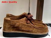 Loewe Faro Lace Up in Suede Calfskin Brown Replica