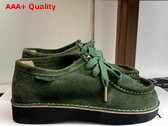 Loewe Faro Lace Up in Suede Calfskin Sage Replica