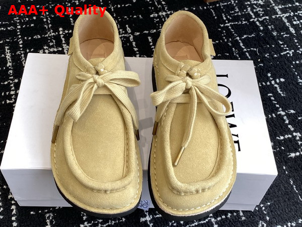 Loewe Faro Lace Up in Suede Calfskin Sahara Replica