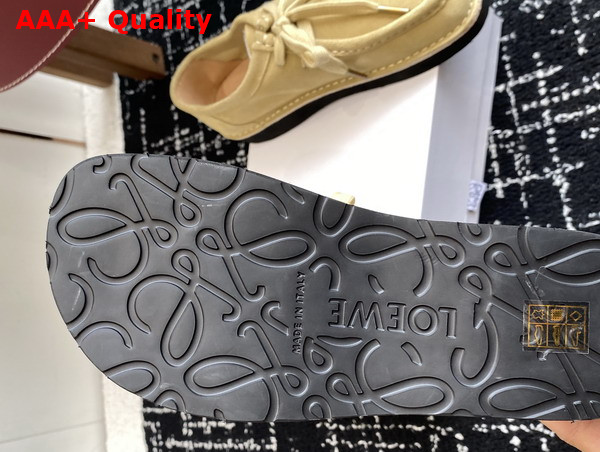 Loewe Faro Lace Up in Suede Calfskin Sahara Replica