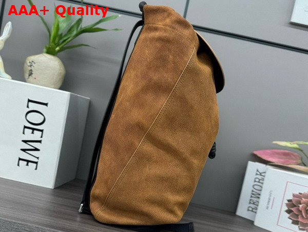 Loewe Flamenco Backpack in Pressed Suede Cognac Replica