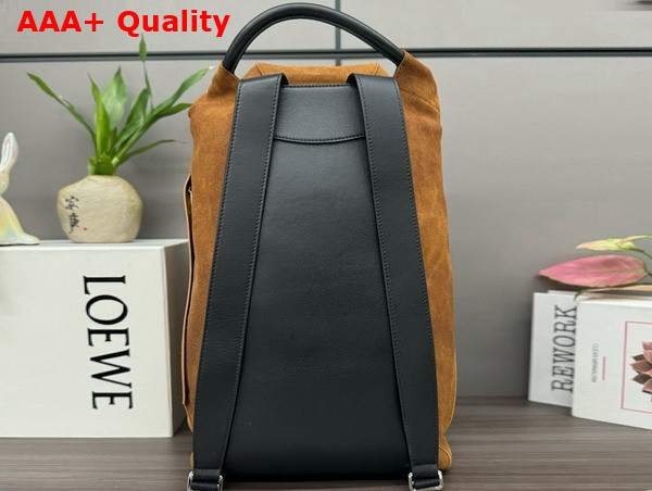 Loewe Flamenco Backpack in Pressed Suede Cognac Replica