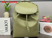 Loewe Flamenco Backpack in Shiny Supple Calfskin Olive Replica