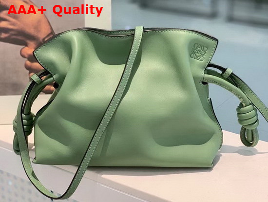 Loewe Flamenco Clutch in Apple Green Nappa Calfskin Replica