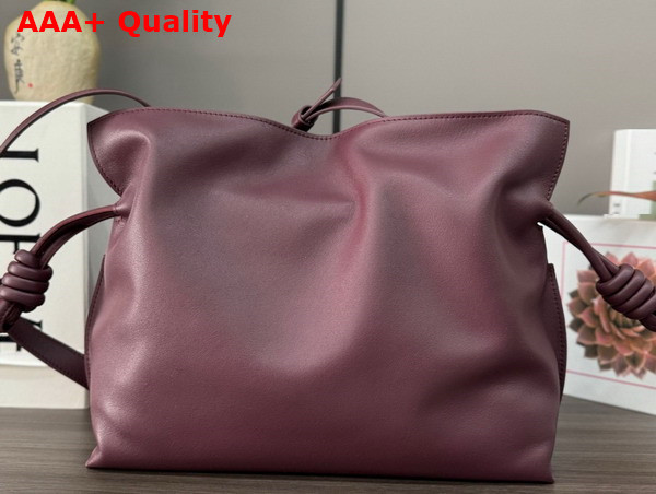 Loewe Flamenco Clutch in Dark Burgundy Nappa Calfskin Replica