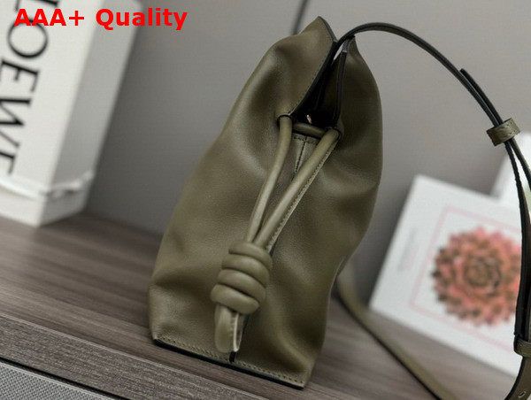 Loewe Flamenco Clutch in Dark Khaki Green Nappa Calfskin Replica