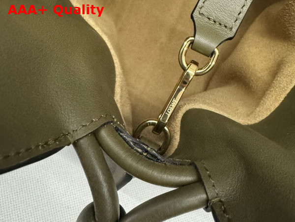 Loewe Flamenco Clutch in Dark Khaki Green Nappa Calfskin Replica