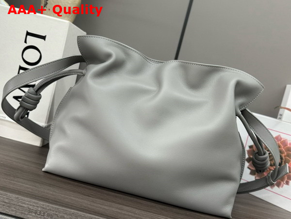 Loewe Flamenco Clutch in Pearl Grey Nappa Calfskin Replica