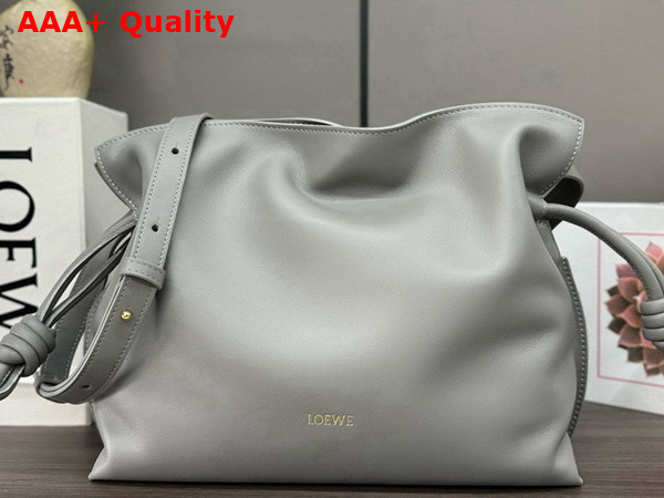 Loewe Flamenco Clutch in Pearl Grey Nappa Calfskin Replica