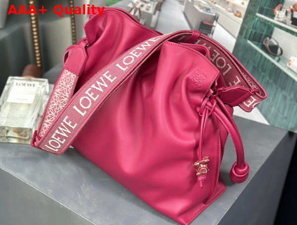 Loewe Flamenco Clutch in Ruby Red Glaze Nappa Calfskin Replica