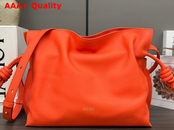 Loewe Flamenco Clutch in Vivid Orange Nappa Calfskin Replica