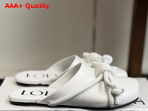 Loewe Flamenco Knot Mule in Anthurium White Lambskin Replica