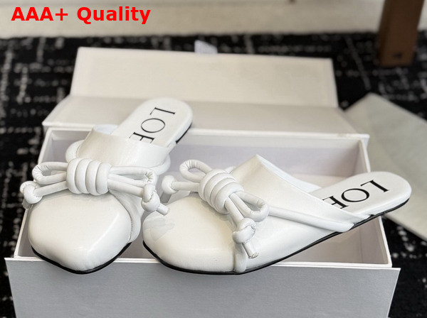 Loewe Flamenco Knot Mule in Anthurium White Lambskin Replica