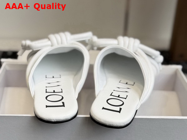 Loewe Flamenco Knot Mule in Anthurium White Lambskin Replica